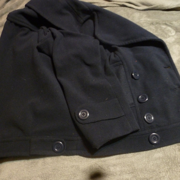 To To Collection Double-Breasted Navy Blue peaCoat - Picture 4 of 5